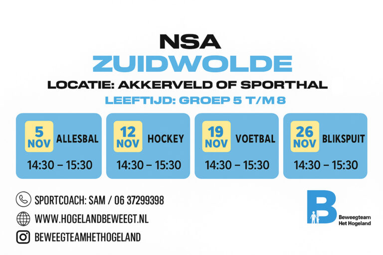 🌟 Naschoolse Sportactiviteiten (NSA) Zuidwolde